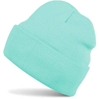 Image of styleBREAKER Unisex Beanie Knitted Hat Solid Color, Fine Knit Double Knitted, Warm Winter 04024029, Colour:Mint
