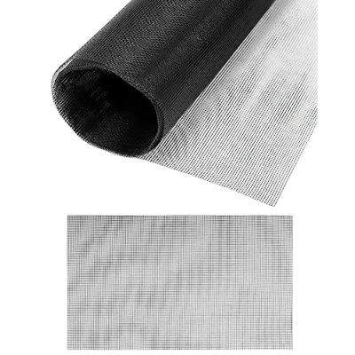 Image of QWORK® 2Pcs Fly Screen Window Replacement, Fiberglass Screen,120 x 250 cm, Keep Fresh Air Circulating, Black, 18 mesh