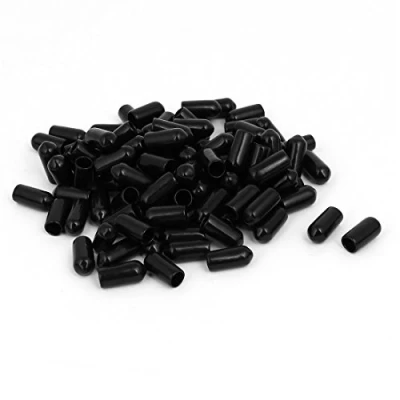 Image of sourcing map 6mm Inner Dia Rubber Hose End Cap Screw Thread Protector Cover Black 100pcs