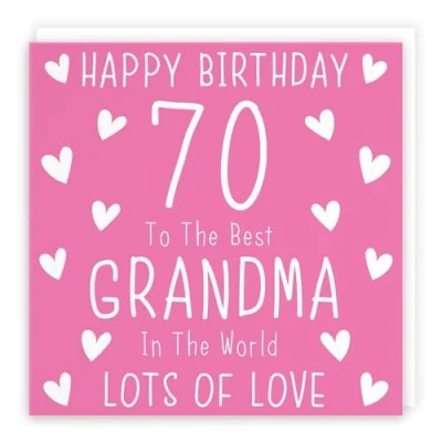 Image of Hunts England Grandma 70th Birthday Card Happy 70 To The Best In World Lots Of Love Iconic Collection Fun