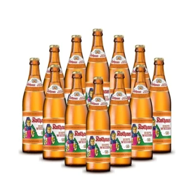Image of Rothaus German Wheat Beer Hefeweizen 500ml Bottles 5.4% ABV (12 Pack)