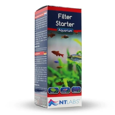 Image of NT Labs Aquarium Filter Starter Tropical &amp; Coldwater Aquariums, Breaks Down Toxic fish Waste, Prevents Ammonia Nitrite, use after adding new or a Clean (250 ml)