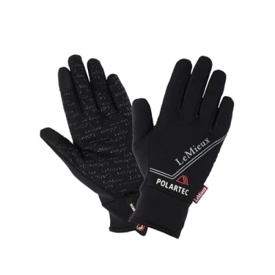 Image of LeMieux PolarTec Adults Horse Riding Gloves Black XS