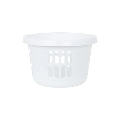 Image of 2 x Wham Casa Plastic Round Laundry Basket Ice White