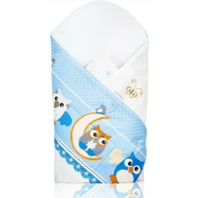 Image of BABYMAM Baby Swaddle Wrap Newborn Bedding Blanket Owls Moon Blue