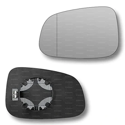 Image of Less4spares Replacement Wing Mirror Glass Left Compatible with Volvo V50 2009 2012 CLIP ON Passnager Near Side N/S Heated Blind Spot