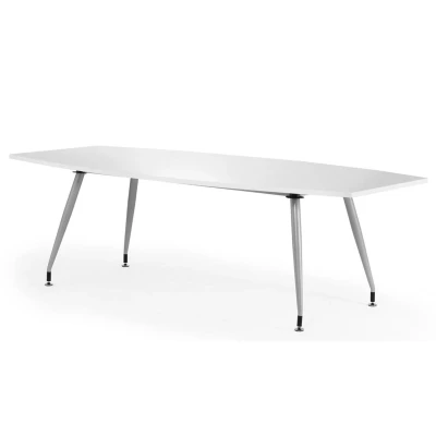 Image of High Gloss 2400mm Writable Boardroom Table White Top