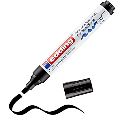 Image of Edding e 1455 Permanent Marker Pens with Calligraphy Tips 1 5 mm Pack of 10 Black