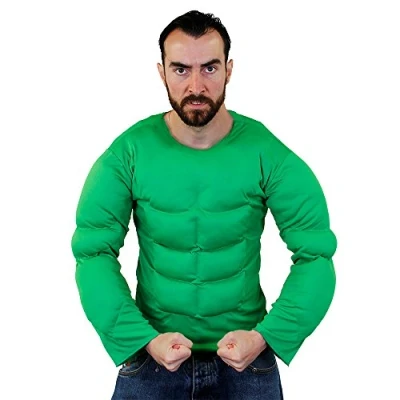 Image of ADULT MUSCLE CHEST PERFECT HALLOWEEN COSTUME ACCESSORY OR FOR SUPERHERO FANCYDRESS COLOUR: GREEN XLARGE SIZE