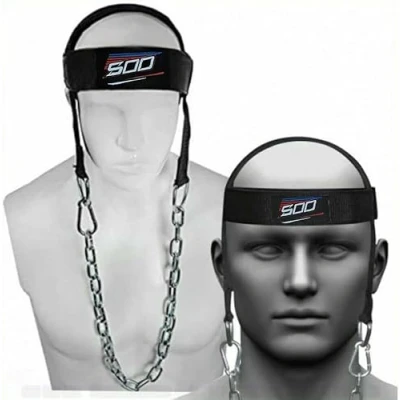 Image of Trainer Neck Harness Weight Lifting Training, Head Exerciser, Body Builder, Adjustable Steel Chain, Gym Boxing Strength Resistance, Strengthener Workout Equipment