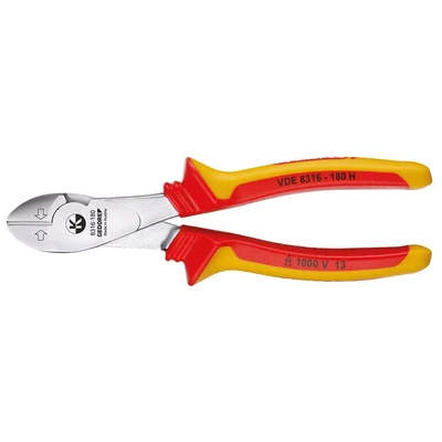 Image of GEDORE VDE Power side cutter for hard (piano) wire up to 1.4 2 mm dia., Insulated, Electric, Length 180 mm, 8316 H