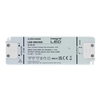 Image of LED Driver Super Slim Non Dimmable 24V DC IP20 150W Integral
