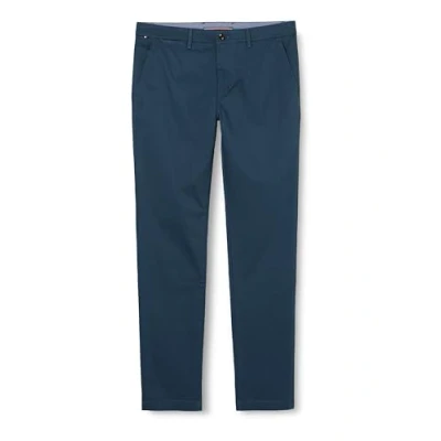 Image of Tommy Hilfiger Men Chino Bleecker Printed Structure Woven Pants, Blue, 32/34