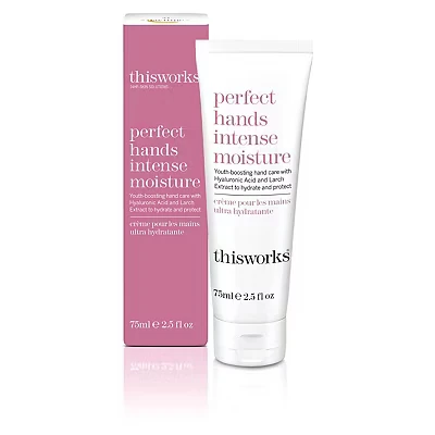 Image of This Works Perfect Hands Intense Moisture, 75 ml Hydrating Hand Cream Enriched with Larch Extract, Coconut and Fragranced Botanicals Youth Boosting Moisturiser for Dry Skin