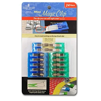 Image of Taylor Seville Originals Stainless Steel &amp; Plastic (Mini) Sewing Magic Clip 24 Pieces