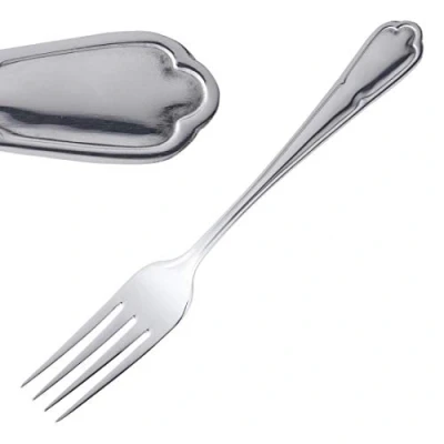 Image of Olympia Dubarry Table Forks Set (Pack of 12), Stainless Steel, High Polish Finish, Ornate Dinner Forks, Size: 200(L)mm, Material: 18/0 C139
