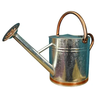 Image of Selections 9 Litre Copper Trim Metal Watering Can with Rose