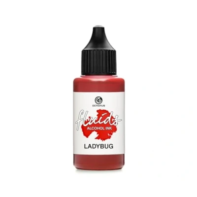 Image of Octopus 30ml Fluids Alcohol ink Ladybug for fluid art and resin, red