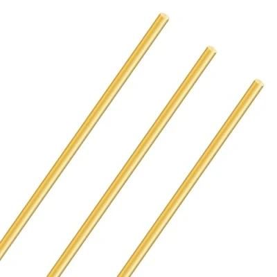 Image of LAVMHAB Round Brass Rod 5mm x 350mm, Solid Shaft Rods Bars for DIY Craft (3 Pcs)