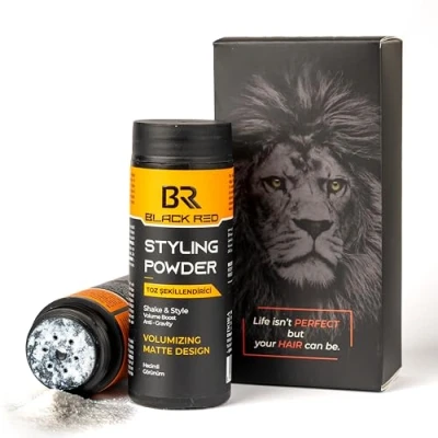 Image of black red Hair Texturising Styling Powder, 20 gr: Get Invisible Texture and Volume for a Natural Matte Look