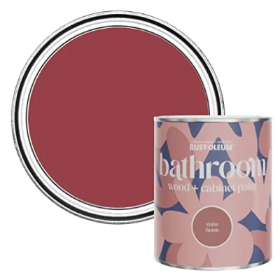 Image of Rust Oleum Red Moisture Resistant Bathroom Wood and Cabinet Paint in Satin Finish Soho 750ml