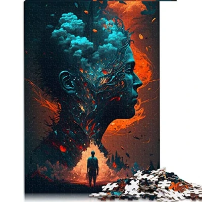 Image of Puzzles 1000 Pieces Blowind Mind Jigsaw Puzzle For Adults Wooden Family Fun &amp; Game Night （Size 50x75cm）