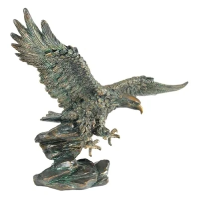 Image of Design Toscano Victory&#039;s American Bald Eagle Patriotic Statue, 39.5 cm, Polyresin, Bronze Verdigris Finish