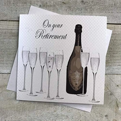 Image of WHITE COTTON CARDS On Your Retirement Handmade Card, PD235