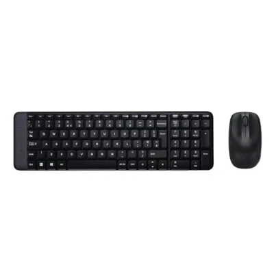 Image of Logitech MK220 Compact Wireless Keyboard and Mouse Combo for Windows, 2.4 GHz with Unifying USB Receiver, 24 Month Battery, Compatible PC, Laptop, QWERTY UK English Layout Black