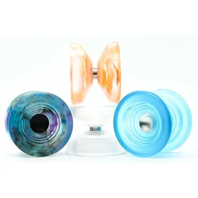 Image of YoyoFactory Atom Smasher Yo With Ball Bearing BLUE (string and tips included, great for DNA fingerspins, modern freestyle yoyo)