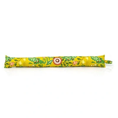 Image of 88cm Sussex Floral Fabric Door Draught Excluder Winter Draft Cushion Flower For Doors Yellow