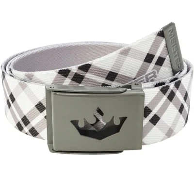 Image of Meister Player Golf Web Belt Adjustable &amp; Reversible Modern Plaid