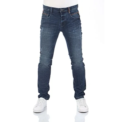 Image of riverso RIVCaspar Men&#039;s Stretch Slim Fit Jeans Trousers Denim Black Blue Grey 29 30 31 32 33 34 36 38, Dark (D242), W/34 L