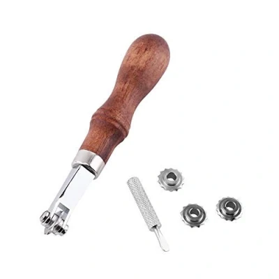 Image of Leather Craft Sewing Over Stitching Wheel 1pc Leathercraft Spacer Embossing System Set Design Tool for Making Holes
