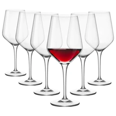 Image of Bormioli Rocco 192352B32021990 Electra Glasses, Large, Clear, Set of 6, 18.5 Ounces, Transparent