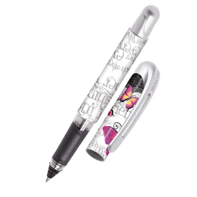 Image of ONLINE ergonomic rollerball pen Cute Roses for school &amp; college │ soft grip part left and right handed standard ink cartridges, refillable pens beginners, pupils, students