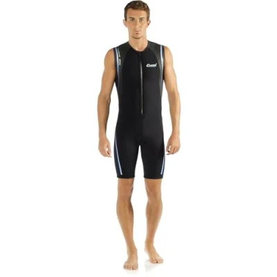 Image of Cressi Men&#039;s Termico Sleeveless Shorty Neoprene Thermal Wetsuit Black, 2X Large/Size 6