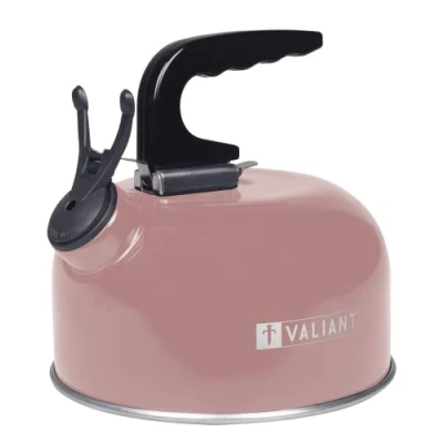 Image of Valiant FIR759 1L Portable Camping Whistling Kettle Pink, Aluminium, 1 Liter
