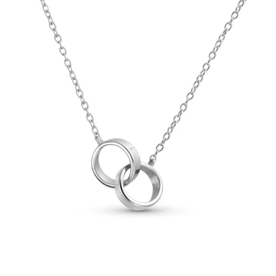 Image of Bling Jewelry BFF Eternal Friendship Double Infinity Love Pendant Two Interlocking Eternity Circles Necklace for Women Mother Daughter Couples .925 Sterling Silver
