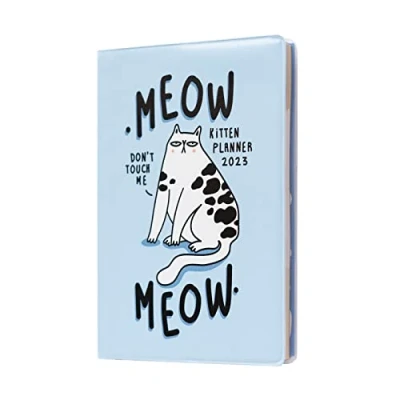 Image of Grupo Erik Meow A6 2023 Week To View Diary December 2022 Weekly Planner With Stickers And Pocket Gifts For Cat Lovers