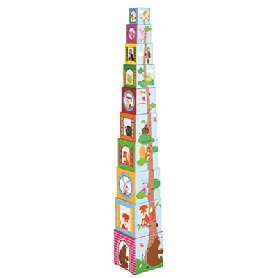 Image of Lelin 10 PC Forest Animals Numbers Stacking Cubes Educational Toys For Children