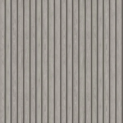 Image of Grey Wooden Slat Wallpaper Wood Effect Modern Realism Contemporary Feature Wall Bedroom