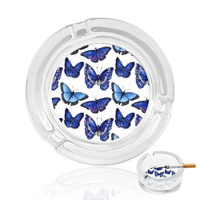 Image of Ashtrays For Cigarettes Butterfly Crystal Glass Ash Tray Smoking Ashtray Holder Home Hotel Office Table Top