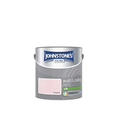 Image of Johnstone&#039;s Wall &amp; Ceiling Paint Rosebud Silk Finish Emulsion Fantastic Coverage Easy to Apply Dry in 1 2 Hours 12m2 per Litre 2.5L