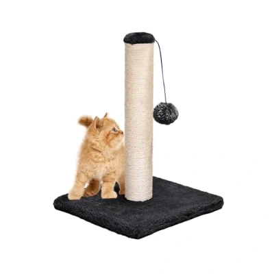 Image of Cat Tree, Scratch Post Multi Level Stable Climbing Tower Activity Trees with Ladder, Furniture Play House for Kitty Kitten, Indoor Pet (Dark Grey 28 * 37cm)