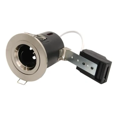 Image of Leyton Lighting LLFR D BN GU GU10 Fixed Downlight, IP20, 87mm, Brushed Nickel, IC, Loop in/Out