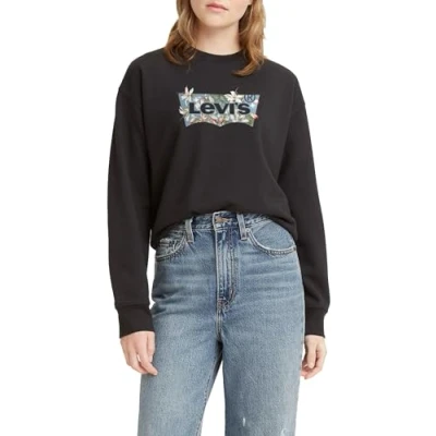 Image of Levi&#039;s Graphic Standard CREW Sweatshirt, Women&#039;s, Size: XXS, Black