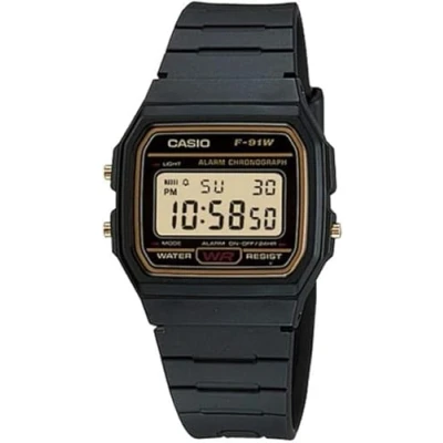 Image of Casio Digital Watch with Black Resin Strap (F91WG 9QDF)