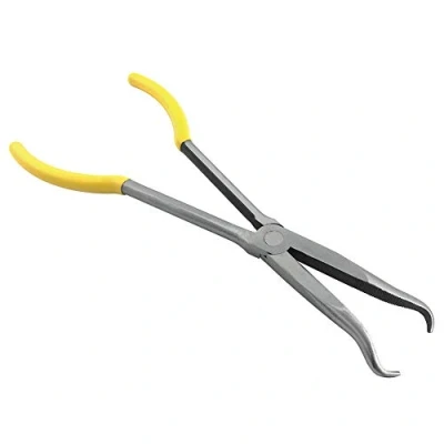 Image of QWORK® Long Reach Hose Grip Pliers, Nose Spark Plug Pliers with Ring Tip, 11&quot; / 280mm