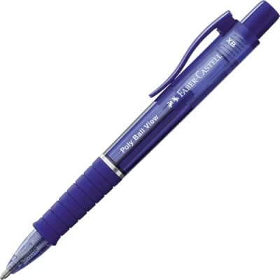 Image of Faber Castell Poly Ball View Ballpoint Pen Admiral Blue